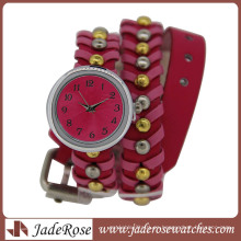 Reloj de cadena de mano para mujer Reloj de aleación de moda Cuero de mujer